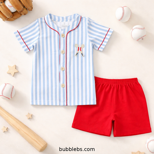 Home Run Stripe Boys Two-Piece Set
