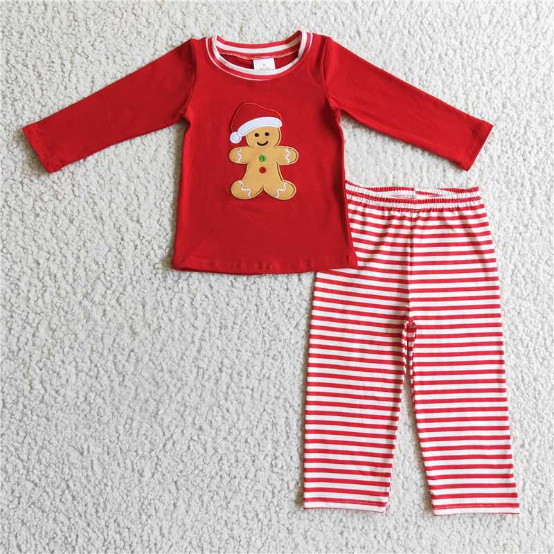 Boys Gingerbread red striped set