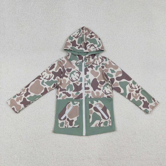 Boys Camo Deer Hooded Jacket