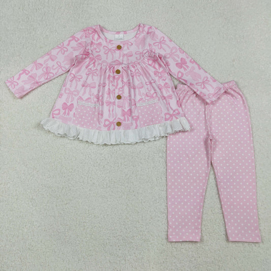 Girls Bow and Polka dot set