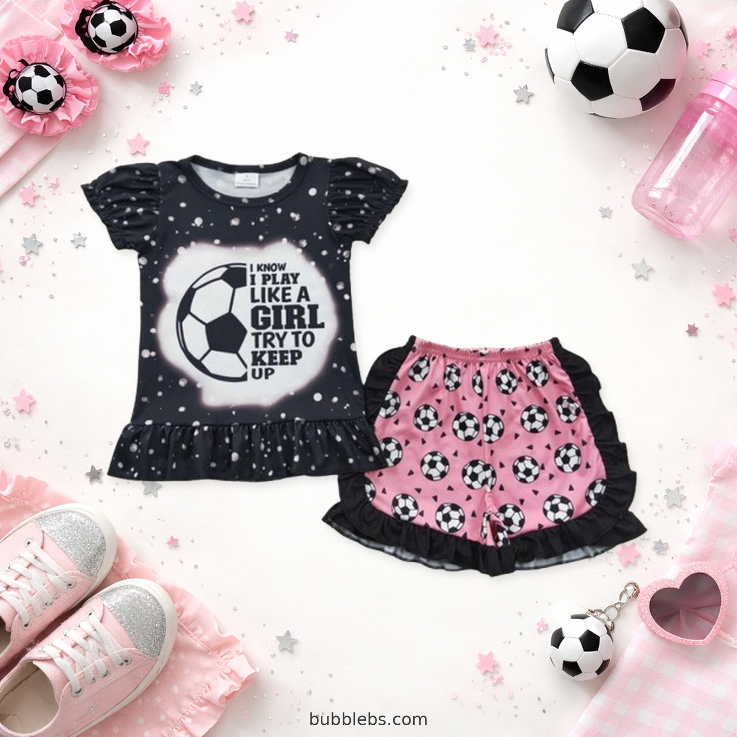 I Know I Play Like a Girl Try to Keep Up Soccer Shorts Set