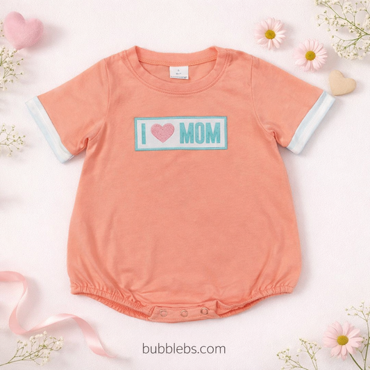 I Love Mom Boys Bubble Romper