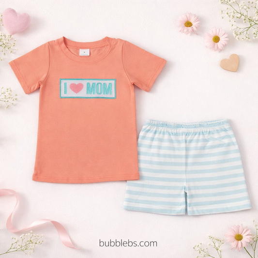 I Love Mom Boys Two Piece Set