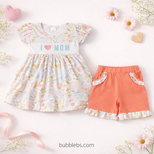 I Love Mom Girls Two Piece Set