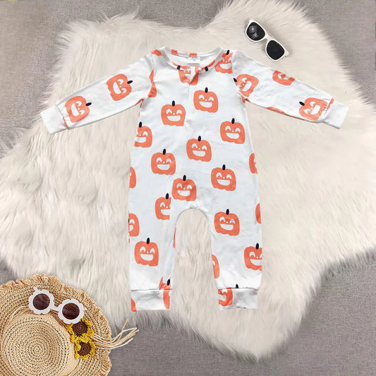 Boys Pumpkin Halloween Onesie
