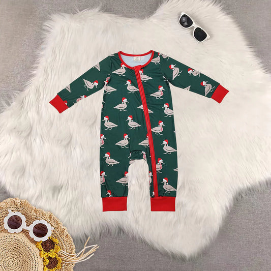 Boys Christmas Santa Duck Hat Onesie