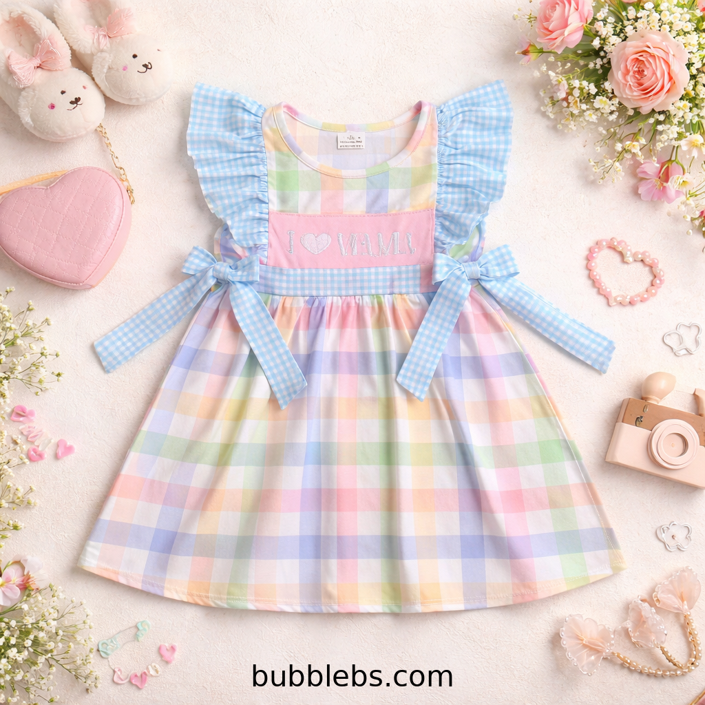 Pastel I Love Mama Bow Dress