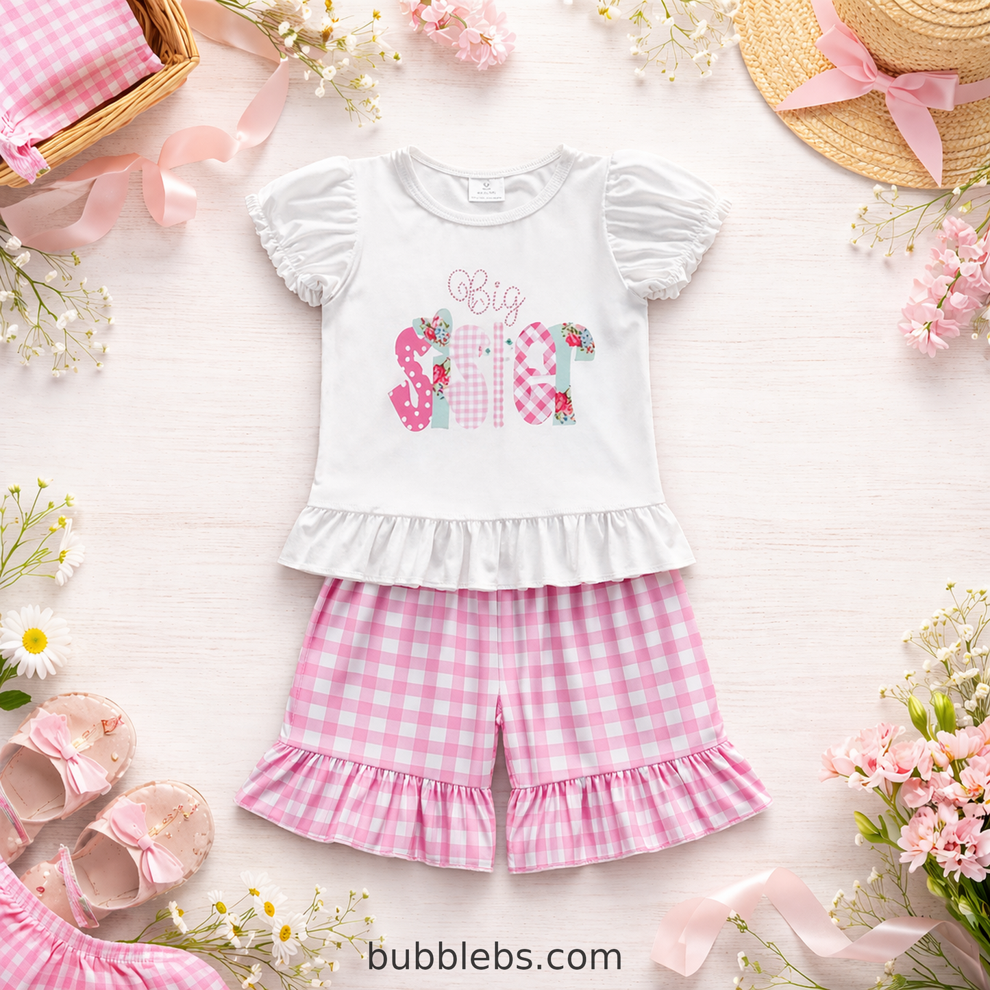 Pink Gingham Big Sister Two Piece