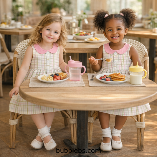 Pastel Plaid Peter Pan Collar Dress