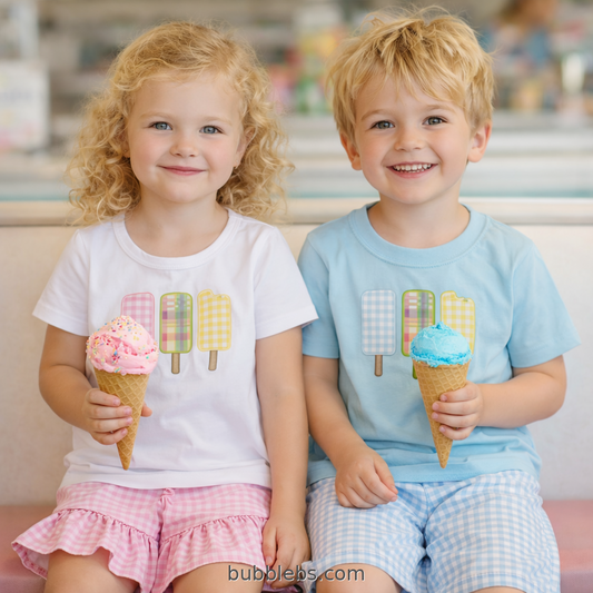 Popsicle Embroidered Boys Two Piece Set