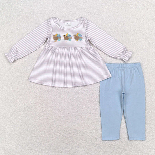 Girls Turkey Ruffle Shirt Set