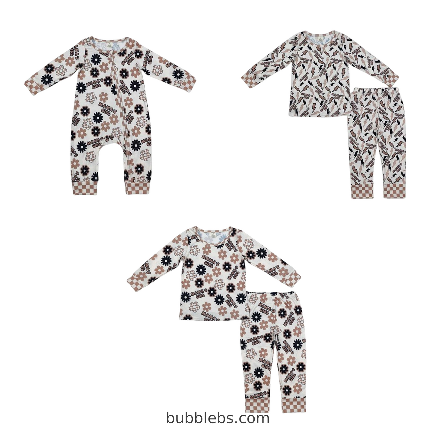 Sibling Matching Mama's Boy Lightning Print Pajama Set