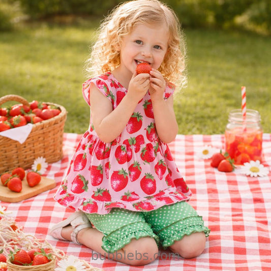 Summer Strawberry Picnic Two-Piece Set