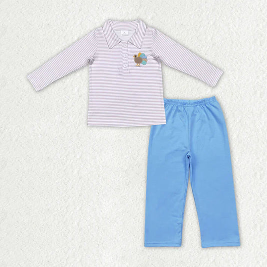 Boys Turkey Collard Shirt Set