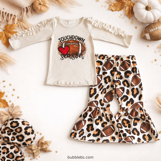 Touchdown Season Leopard Bell Bottom Set