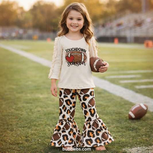 Touchdown Season Leopard Bell Bottom Set