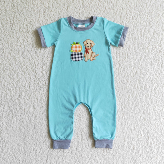 Boys Fall Dog Pumpkin Onesie