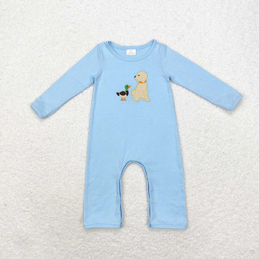 Boys Dog Duck Blue onesie