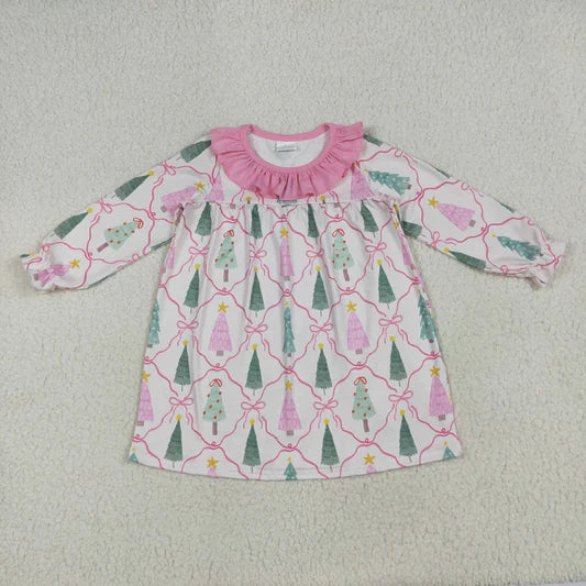 Girls Christmas Tree and Bow Dress