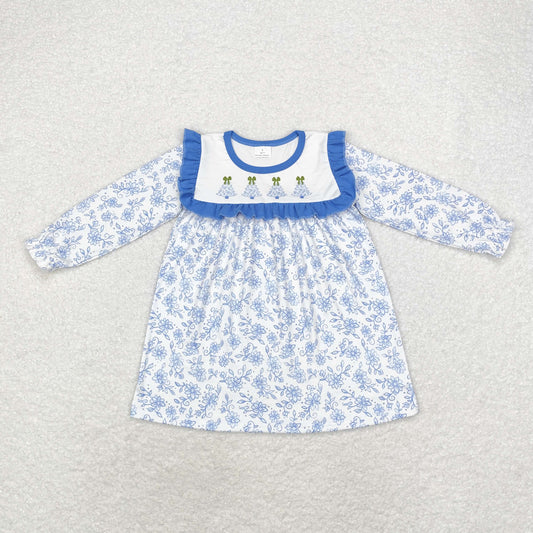 Girls Christmas Blue Tree Dress