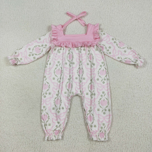 Girls Pink Pumpkin Onesie