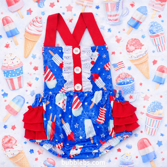 Patriotic Popsicle Ruffle Romper